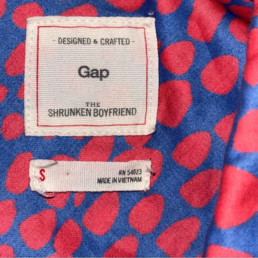 Gap The Shrunken Boyfriend" Printed Sateen Shirt Size S - Picture 8 of 9